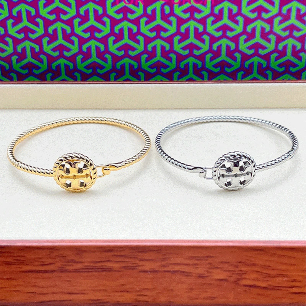 Tory Burch Hollow Letter Metal Open Bangle